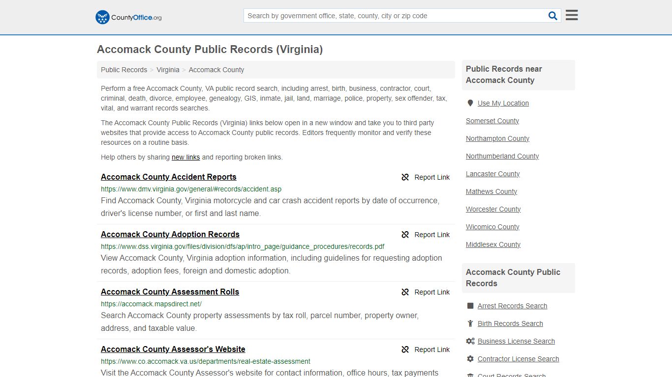 Accomack County Public Records (Virginia) - County Office