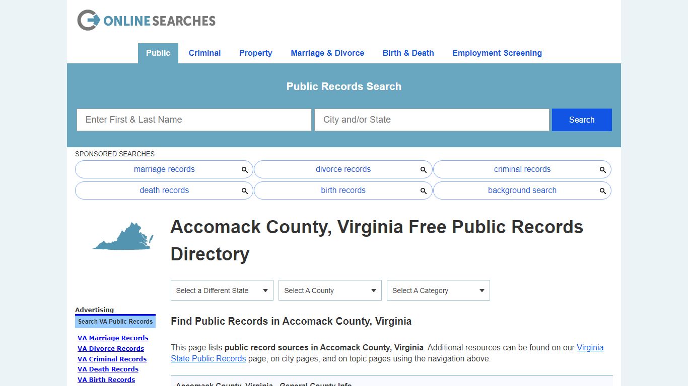 Accomack County, Virginia Public Records Directory