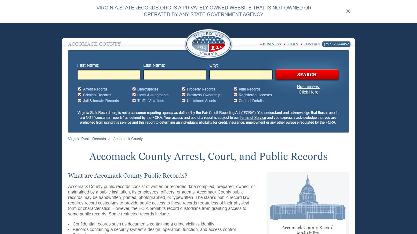 Accomack County Arrest, Court, and Public Records