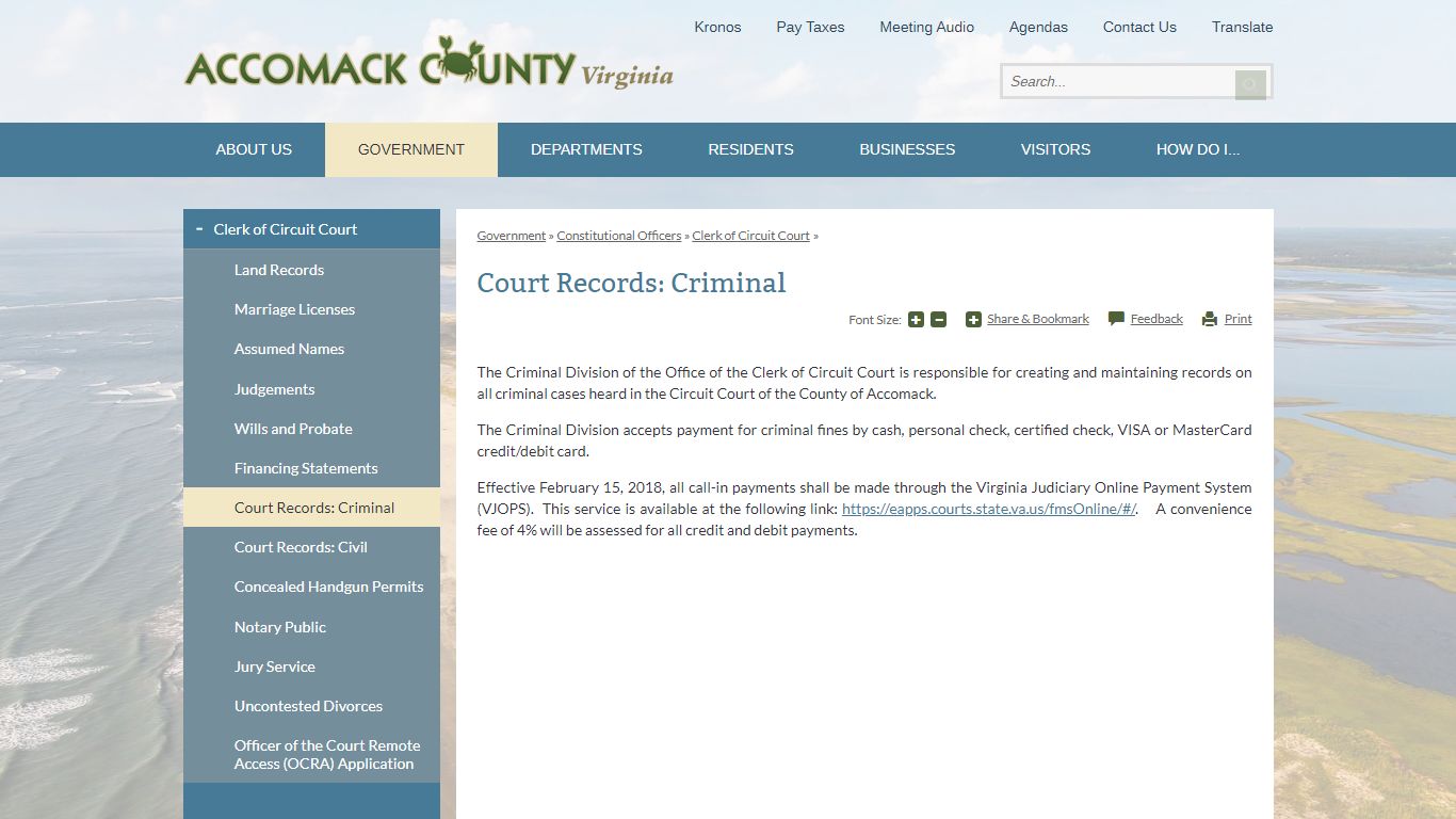 Court Records: Criminal | Accomack County